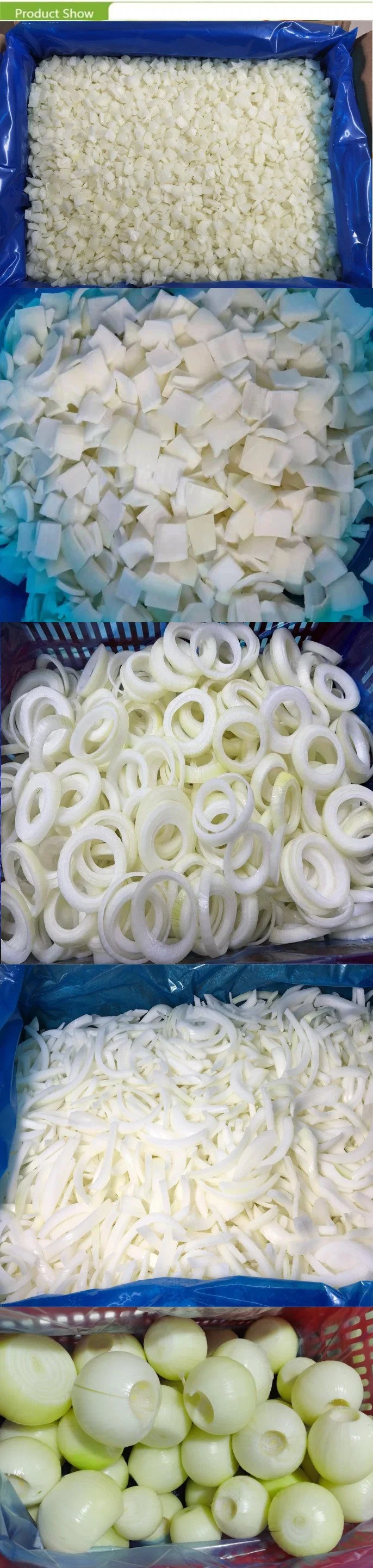 China IQF Onion Slices Frozen Peeled Onions Sliced/Rings/Chunk Onions with Brc